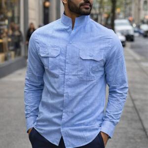 Classic blue men's shirt