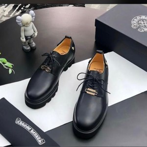 Classic men black leather shoes