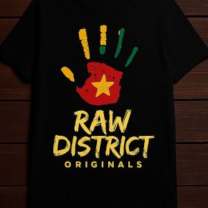 Cameroonian identity, black T-shirt