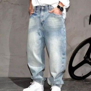 premium light‑blue baggy jeans, designed for comfort