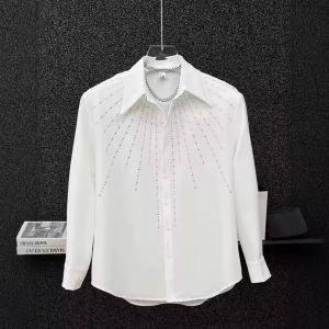 stunning white shirt with radiant rhinestone
